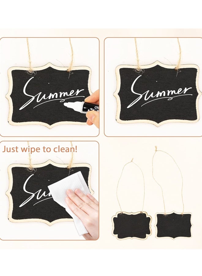 12PCS Mini Wooden Chalkboard Signs, Hanging Blackboard Labels for Party and Food Tags - Image 3