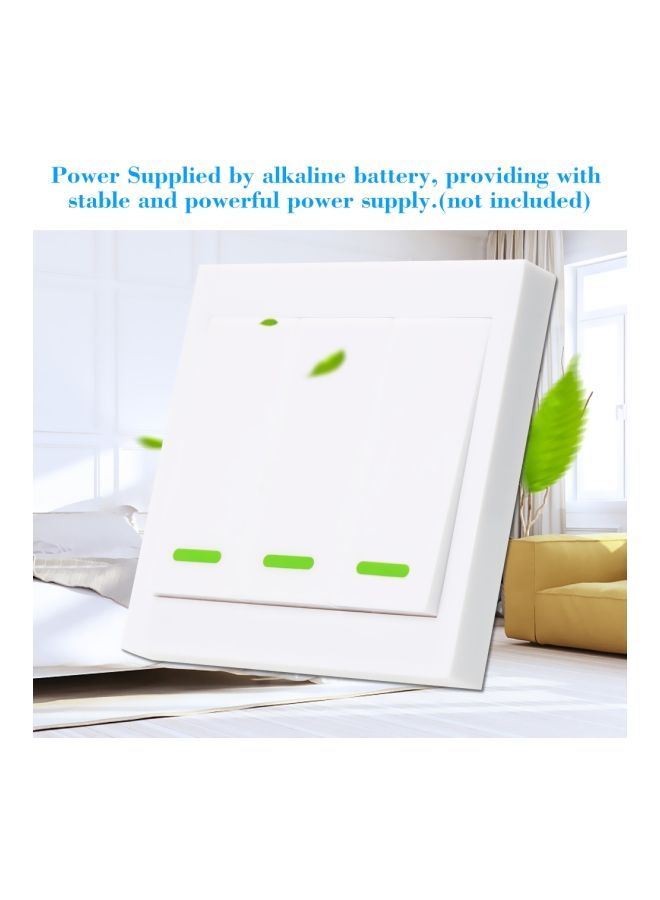 NIBEMINENT 2-Piece Push Button 3 Gang Remote Controller Transmitter With Stickers White - Image 3