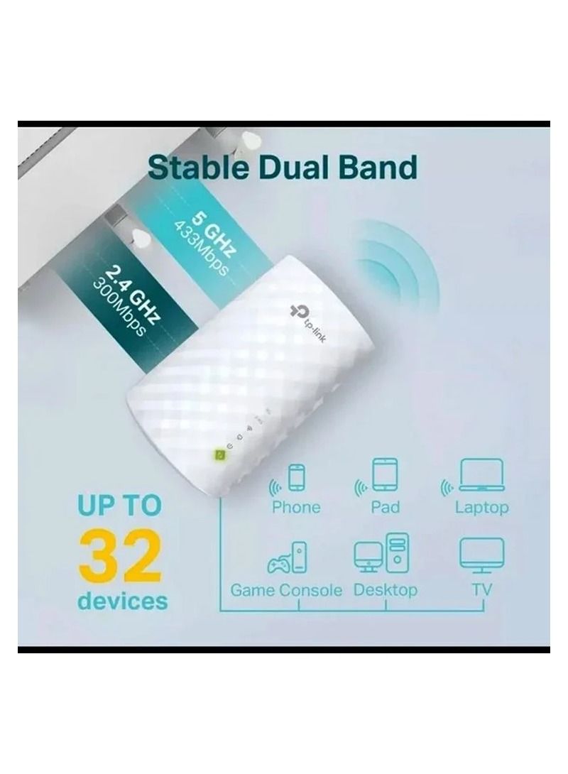 TP Link WiFi Extender with Ethernet Port Dual  5GHz 2.4GHz,Up to 44% more bandwidth than single booster amplifier supports RE220  - Image 5