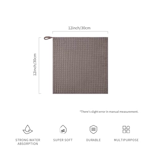 watchget Barista Micro Cloth 6 Pack, Microfiber Barista Cleaning Towels Microfiber Waffle Weave Kitchen Dish Cloth Coffee Bar Towel Coffee Machine Cleaning Cloth, Brown(12"x12") - Image 2