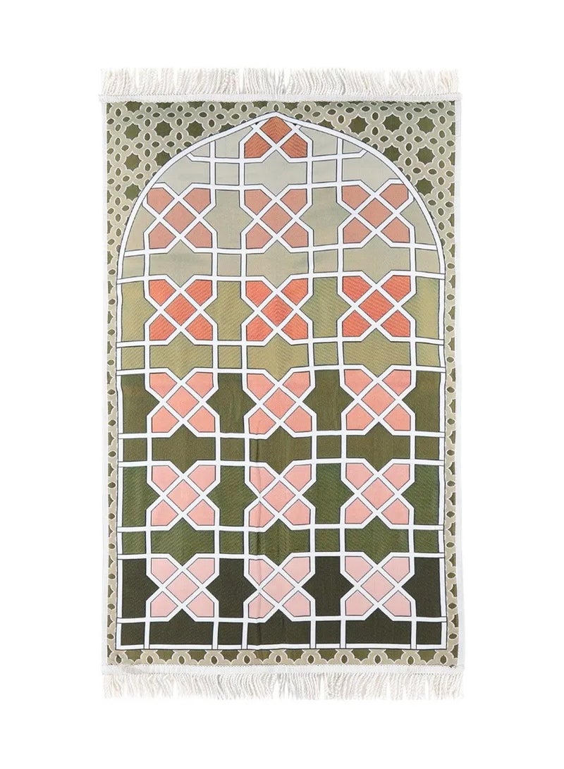 MANASEK Prayer mat padded from Manasek a popular local brand – prayer mat lined with 100% polyester with 3D embroidery with bag - Luxurious and elegant design suitable for gifting - 70X120  - Image 1