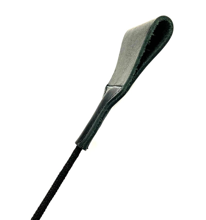 PETS TRIANGLE 25 Inches Leather Horse Riding Stick & Dog Tranining Stick with Stitching Leather Flapper (Balck) - Image 4