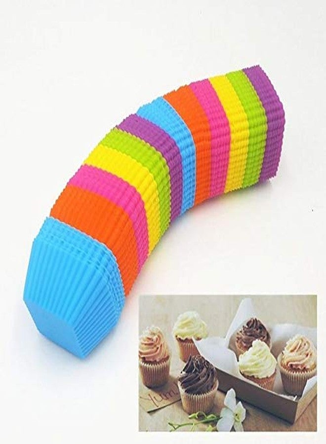 Royals Silicone Muffin Cupcakes Mould, 6pc Set (Square), | Cake Mould, Muffin Cake Cup Cake Moulds, Silicone Molds | - Image 2
