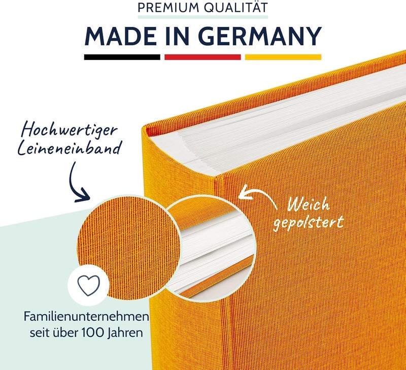 Goldbuch Summertime 31705 Photo Album, 30 x 31 cm, Photo Book with 100 White Pages & Glassine Dividers, Linen Photo Album, Memory Album, Yellow - Image 3