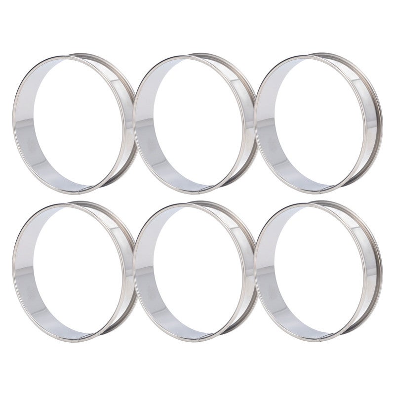 Crumpet Rings 10cm Stainless Steel Double Roll Design Finger Protection - Easy Demoulding English Muffin Rings for Home Baking Enthusiasts - Image 1