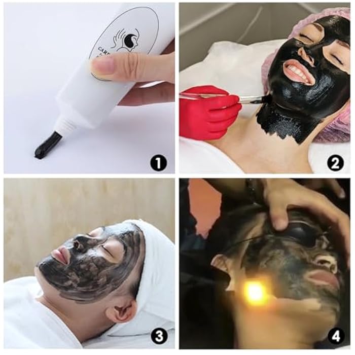 YMEYFAN جل تقشير الكربون، جل لإزالة الشعر بالليزر للعناية بالبشرة الوجه، كريم تقشير الكربون بلاك دول للغسيل العميق وتجديد البشرة (1 قطعة) - Image 5
