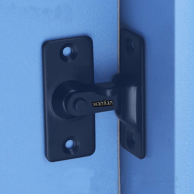 Door Hasp Latch 90 Degree Stainless Steel Safety Angle Locking Latch Pocket Door Lock Screen Door Lock Sliding Door Latch for PushSlidingBarn Door