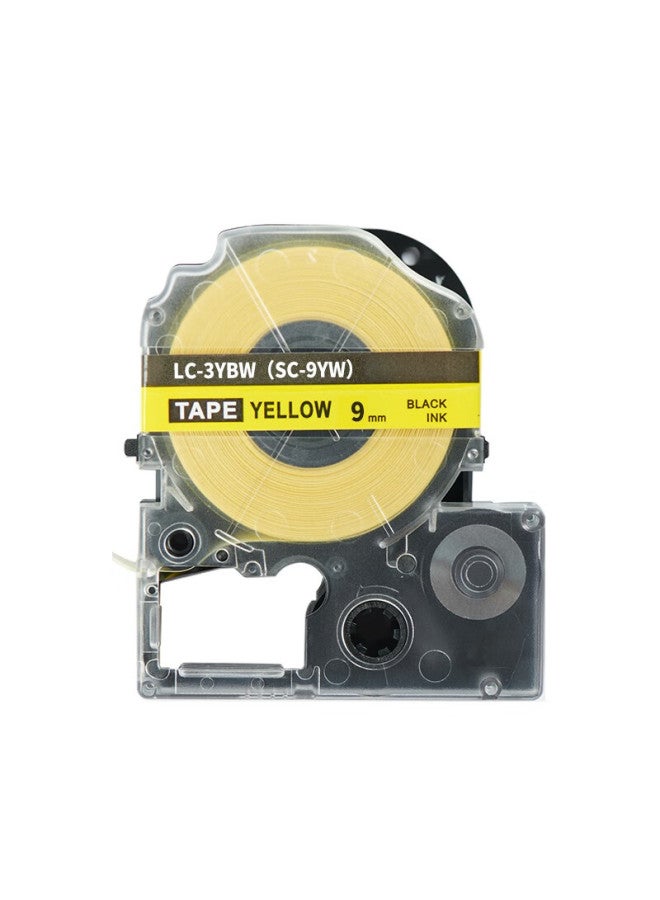 Huiwei Sc9yw Label Ribbon Non-adhesive Label Paper Label Strip With Overlaminate Label For Epson/king Palace Label Printer Yellow Background Black Text 9mm*8m - Image 4