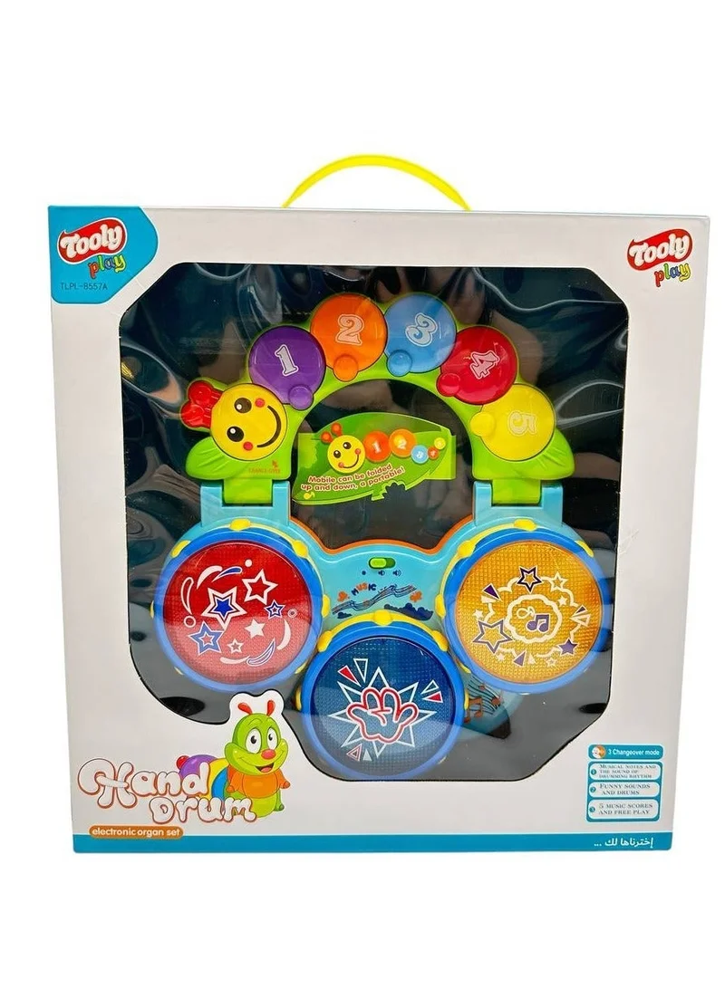 TOOLY TOOLY Musical Learning Drum Toy with Lights &amp; Numbers – Interactive Baby Play Set (Size: 24.8 x 6.5 x 26 cm)