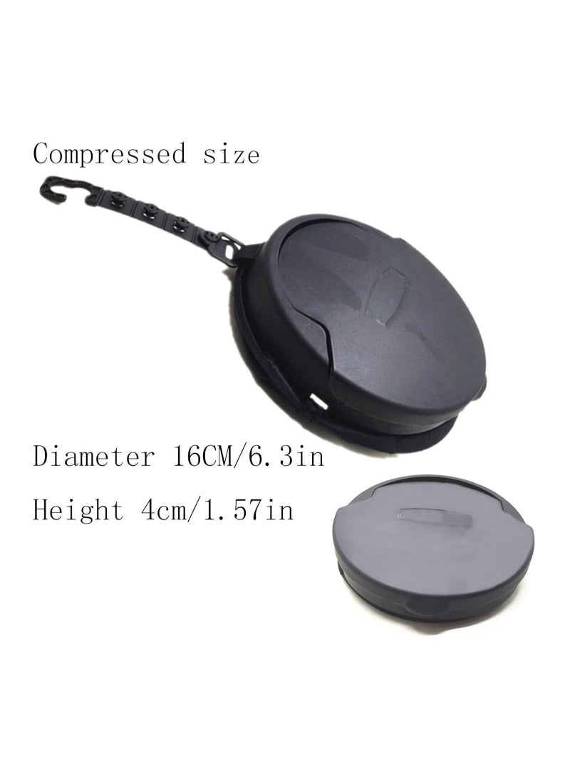 Rightsure - Car Trash Can Telescopic Hanging Chair Back Storage Bag with Lid Car Oxford Cloth Garbage Bag（black） - Image 1
