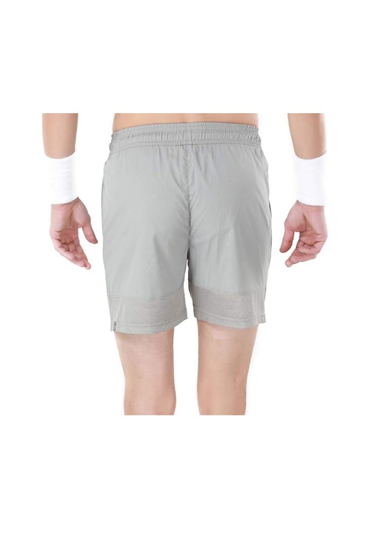 HEAD - Badminton Shorts | Grey | Size: Small | Material: Polyester | Midrise | Wicking & Cooling properties | Elasticated Waistband | Side Slip in Pockets | Flexible, Breathable and Comfortable - Image 1
