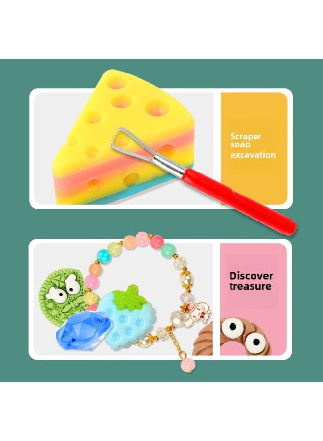 Digging Gem Rainbow Soap Cheese Blind Box Children's Archaeological Digging Treasure Toy Girl Scraping Soap Diy Bracelet-Color:Soap Digger (exquisite Bracelet)  - Image 3