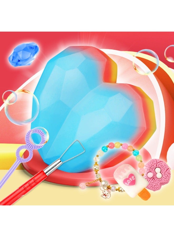 Digging Gem Rainbow Soap Cheese Blind Box Children's Archaeological Digging Treasure Toy Girl Scraping Soap Diy Bracelet-Color:Soap Digger (exquisite Bracelet)  - Image 2