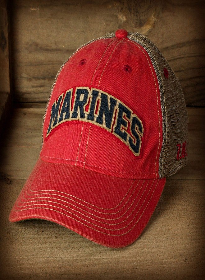 7.62 Design USMC Arched Vintage Trucker Hat Scarlet - Image 2