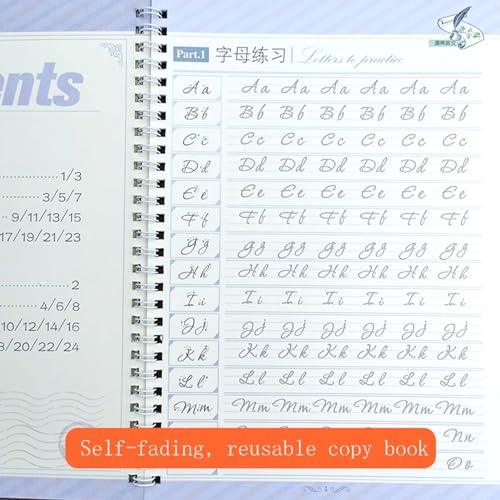 ZEALMAX Fluent Circular English Calligraphy Copybook, English Handwriting Practice Book Groove Training workbook - Image 5
