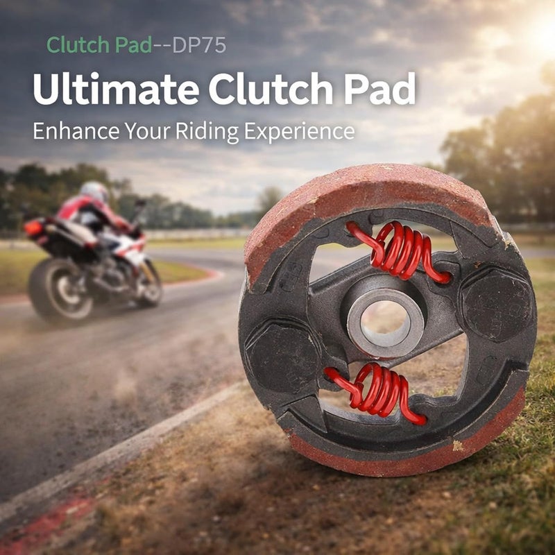 Clutch Pad 75mm OD, Heavy Duty Dirt Bike Replacement for 43cc 47cc 49cc 2 Stroke Engine - High Torque Performance, Durable Metal Alloy and Ceramic, Enhanced Riding Experience - Image 2