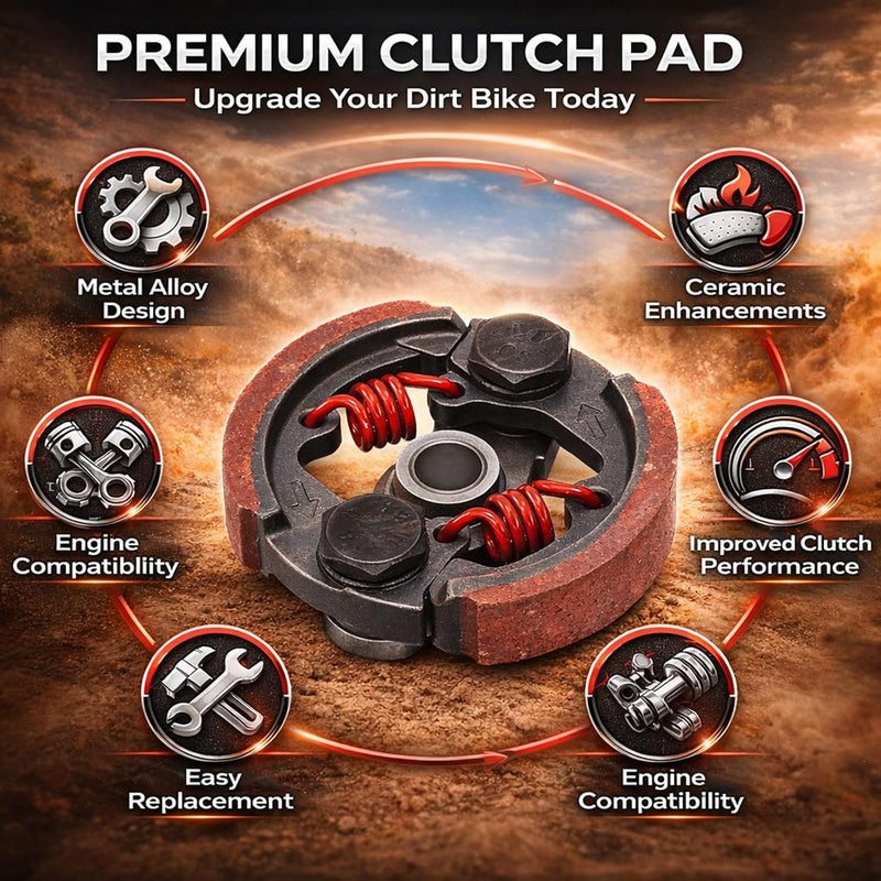 Clutch Pad 75mm OD, Heavy Duty Dirt Bike Replacement for 43cc 47cc 49cc 2 Stroke Engine - High Torque Performance, Durable Metal Alloy and Ceramic, Enhanced Riding Experience - Image 4