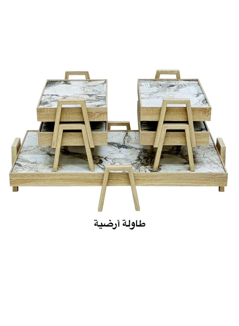 طقم مكون من 5 قطع يتكون من طاولة قهوة و4 طاولات جانبية لمنزل أنيق ومثالي - Image 1