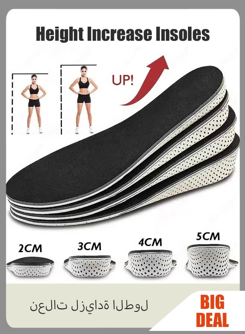 زوج 1من النعال الخفية لزيادة الطول، نعال كاملة الطول مصنوعة من الإسفنج الميموري فوم للرجال والنساء (2 سم) - Image 1