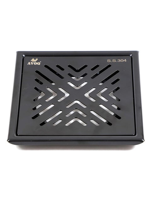 AVOQ Bathroom Floor Water Drain Grating Floor Jali Material 100 SS304 Grade Design 4 Black Without Trap