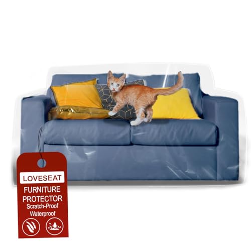 LAMINET Thick Crystal Clear Heavy-Duty Water Resistant Sofa/Couch Cover - Perfect for Protection Against CAT/Dog Clawing, Kids and Grandkids- Sofa - 42" BH x 18" FH x 96”W x 40”D - Image 5