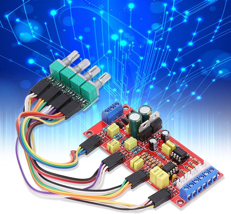 NE5532 Preamplifier Board Dual Op Amp Volume Control Module with Treble Midrange Bass Adjustment for Audio Amplifier DIY Projects and Sound Systems - Image 3