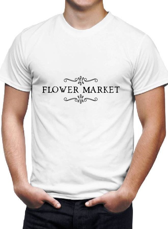 LOUD UNIVERSE Men’s Soft T Shirt Printed Flower Market - Image 2