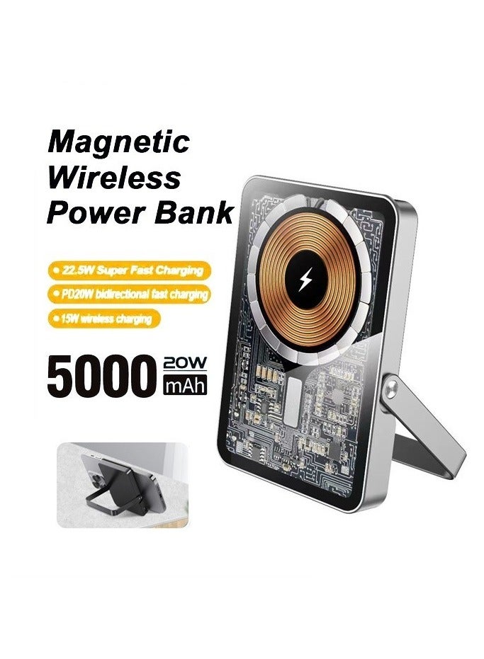 MNS SMN13 Power Bank Wireless Charger 5000mAh - Black - Image 1