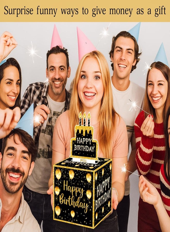 صناديق هدايا نقود ذهبية سوداء لعيد الميلاد، صندوق سحب نقود ذهبي لعيد الميلاد للرجال والنساء - Image 2