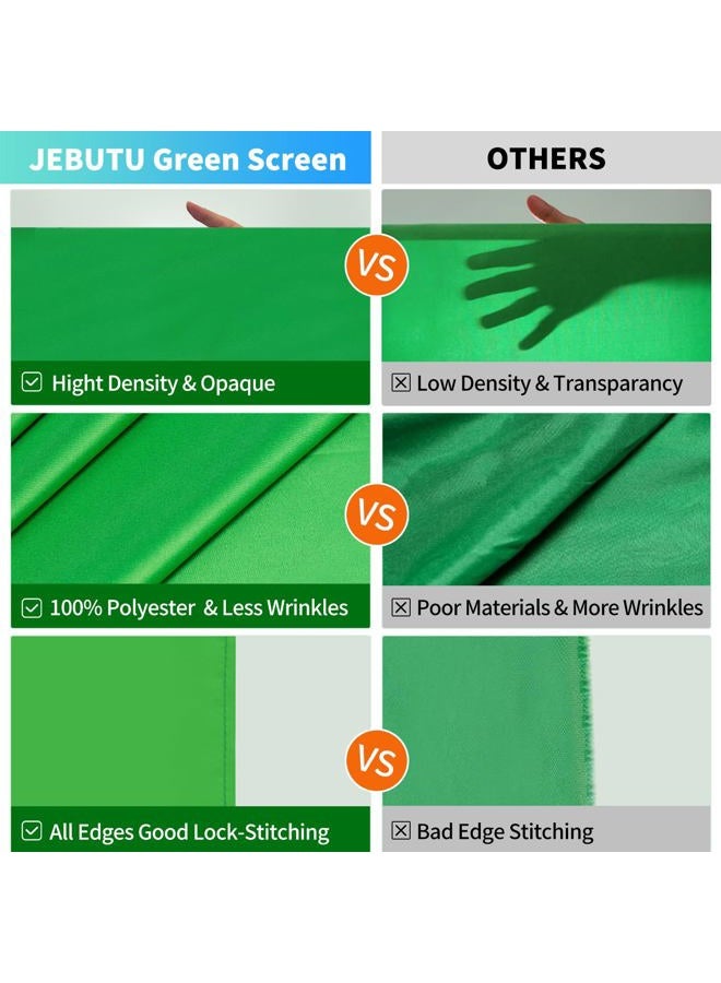JEBUTU Green Screen Backdrop Kit with Stand, 5X6.5ft Portable Green Screen Backdrop with Stand kit, GreenScreen Background with Stand Carrying Bag Clamp for Streaming Video Zoom - Image 5