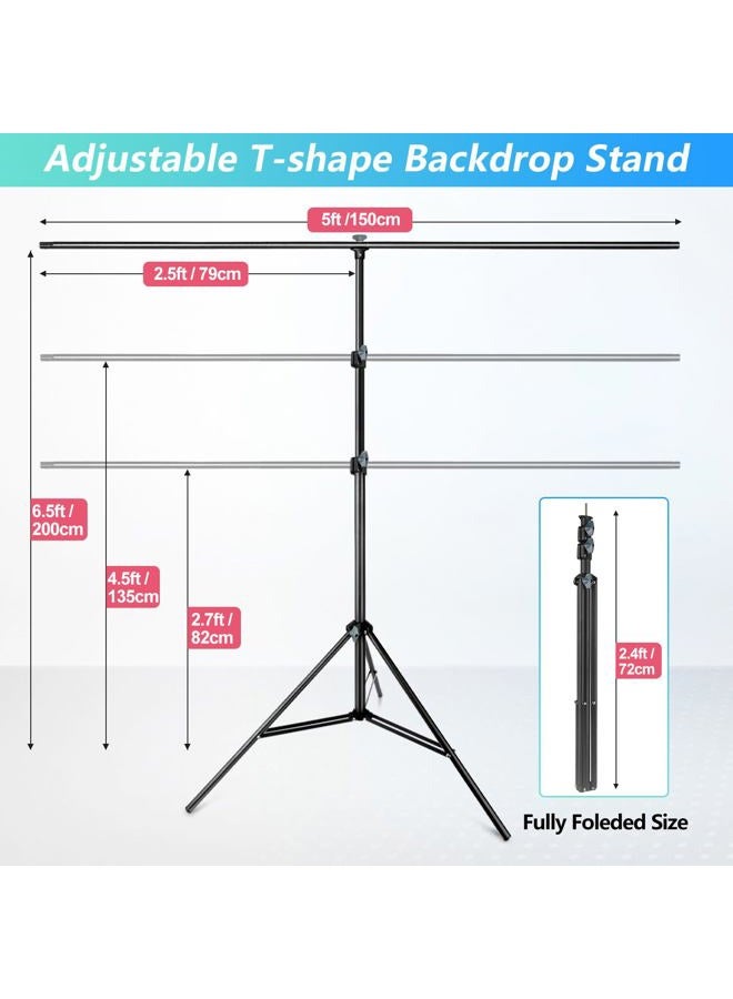 JEBUTU Green Screen Backdrop Kit with Stand, 5X6.5ft Portable Green Screen Backdrop with Stand kit, GreenScreen Background with Stand Carrying Bag Clamp for Streaming Video Zoom - Image 3