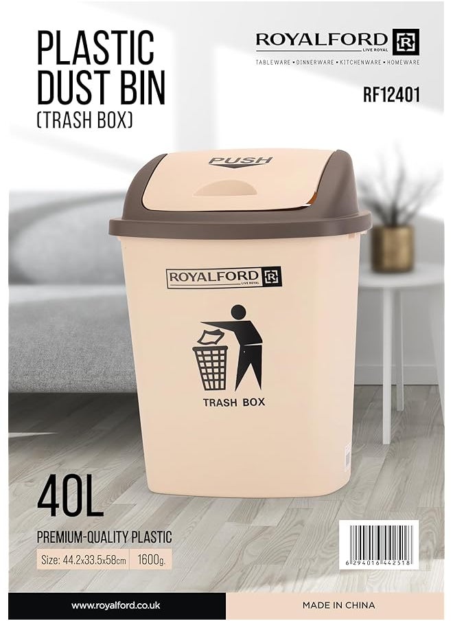 40L Flip Top Waste Bins Rf12401 Large Waste Bins With Swing Lid Durable Plastic - pzsku/Z36593AC9CE78B11403B7Z/45/_/1740915964/b66b5ef0-0fc5-49ed-a4e1-1d9331729bd2