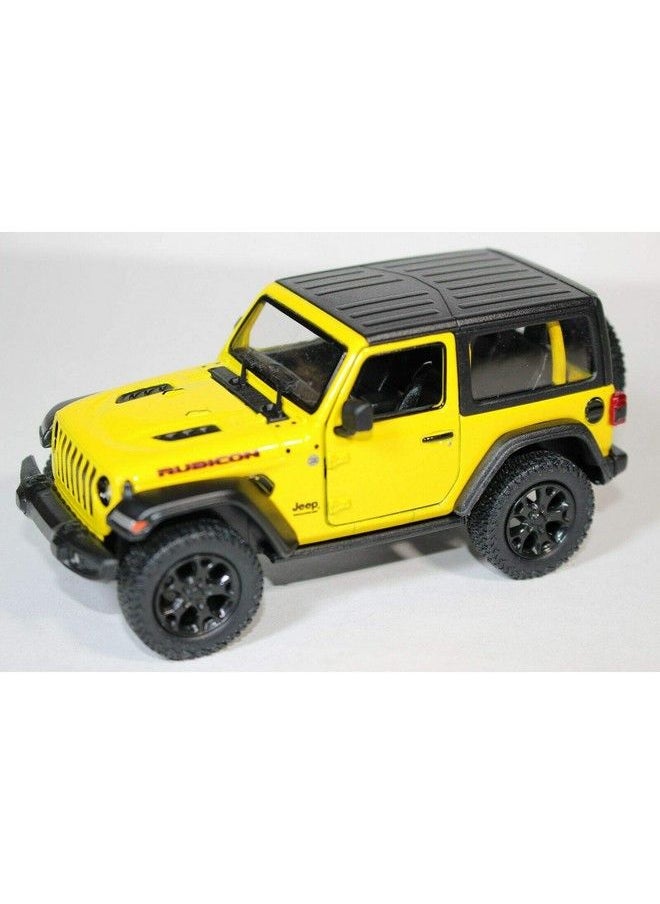 Kinsmart 2018 Jeep Wrangler Rudicon Hard Top Yellow 5" 1:34 Scale Die Cast Metal Model Toy W/ Pullback Action  - Image 1