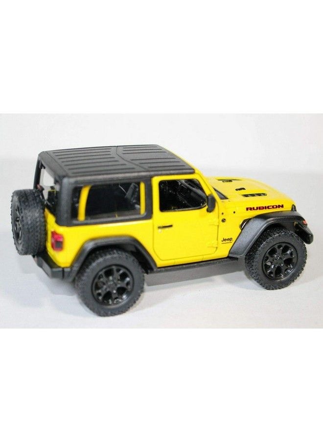 Kinsmart 2018 Jeep Wrangler Rudicon Hard Top Yellow 5" 1:34 Scale Die Cast Metal Model Toy W/ Pullback Action  - Image 4