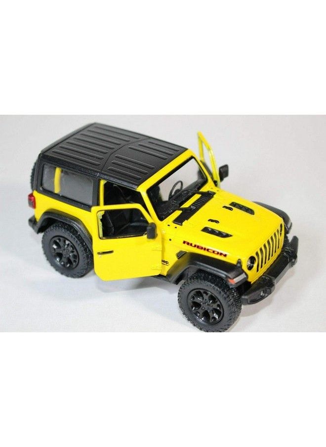 Kinsmart 2018 Jeep Wrangler Rudicon Hard Top Yellow 5" 1:34 Scale Die Cast Metal Model Toy W/ Pullback Action  - Image 5