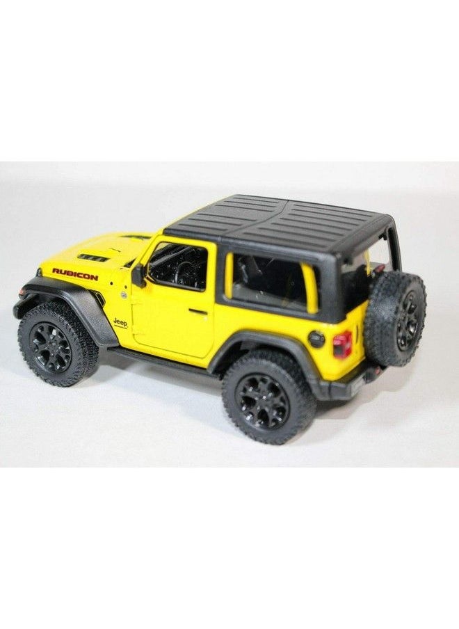 Kinsmart 2018 Jeep Wrangler Rudicon Hard Top Yellow 5" 1:34 Scale Die Cast Metal Model Toy W/ Pullback Action  - Image 3