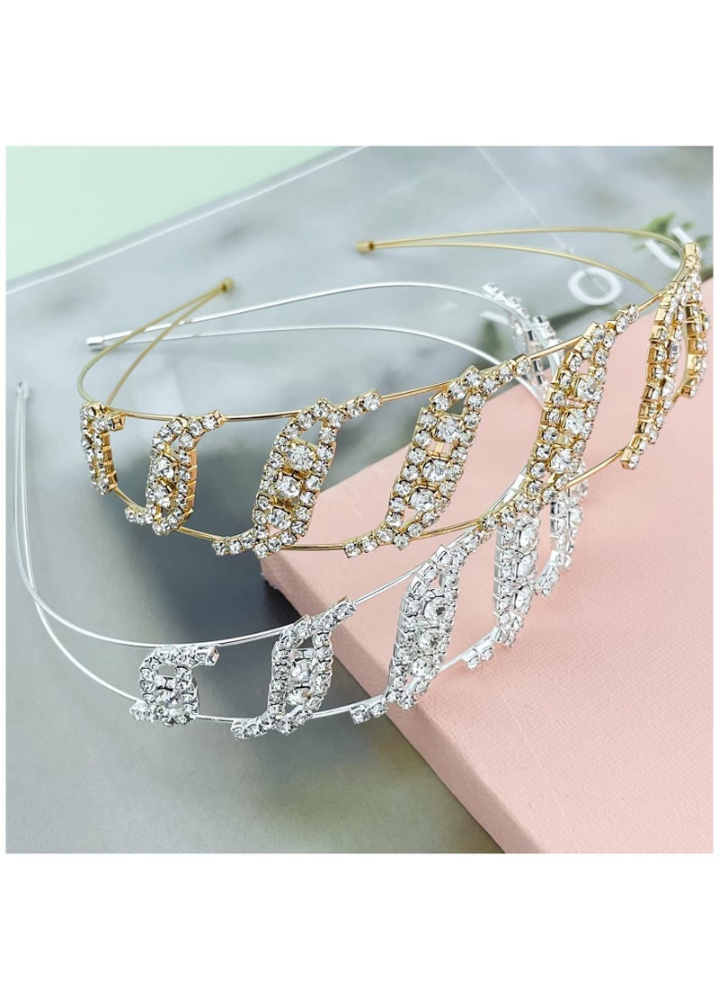 Excefore 2 Pcs Alloy Rhinestone Headbands Bridal Hair Hoop Wedding Hair Accessories Ornaments for Elegant Women Girls - Image 5