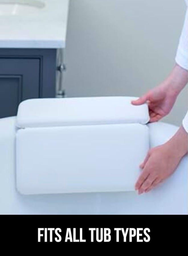Chase Up Bath Pillow for Tub, Comfortable Bathtub Pillows for Neck Head and Back Support, Strong Suction Waterproof Headrest, Cushion Rest for Curved or Straight Tubs, Spa Accessories, White - Image 3