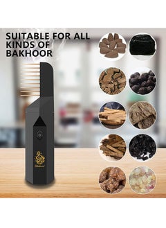 Juud Juud 2 in 1 Rechargeable Portable Electric Incense Burner with Hair Comb Diffuser-USB Arabian Oud Bakhoor Burner for Home,Car and Personal Use Multipurpose Aromatherapy-Ideal for Men,Women  - Image 2