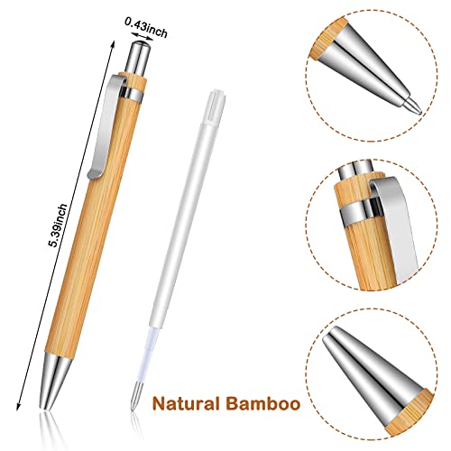 Outus 36 Pieces Bamboo Wooden Retractable Ballpoint Pen Black Ink 1 mm Pens Refills Products Set for Gifts Writing Office School Student Supplies - Image 3