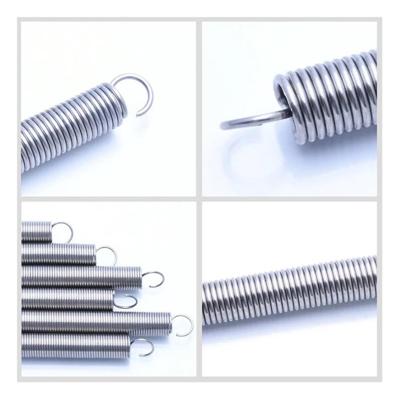 Stainless Steel Spring, Metal Springs 1/2pcs 304 Stainless Steel Tension Spring Wire Dia 1.2mm S Hook Cylindroid Helical Pullback Expand Spring Long 30mm - 250mm(12MM-1.2MM,150mm (1pcs)) - Image 5