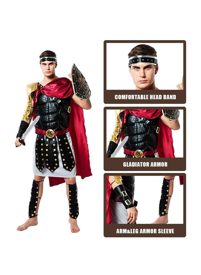 YelaJoy - Men Roman Gladiator Costume Halloween Suit Adult Soldier Warrior Armor Spartan Costumes - Image 1