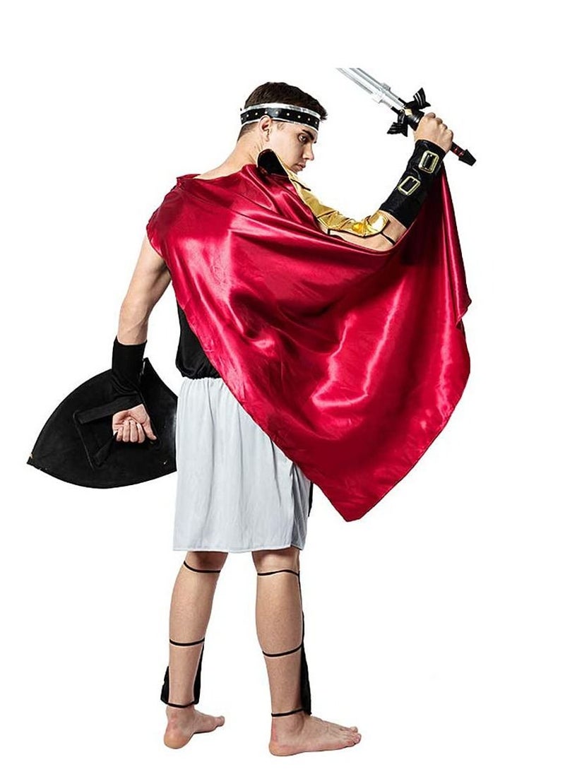 YelaJoy - Men Roman Gladiator Costume Halloween Suit Adult Soldier Warrior Armor Spartan Costumes - Image 1