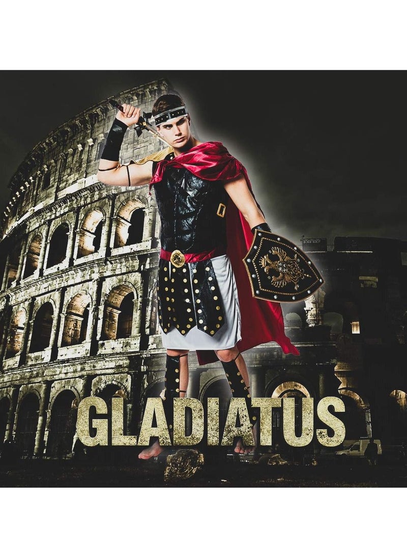 YelaJoy - Men Roman Gladiator Costume Halloween Suit Adult Soldier Warrior Armor Spartan Costumes - Image 1