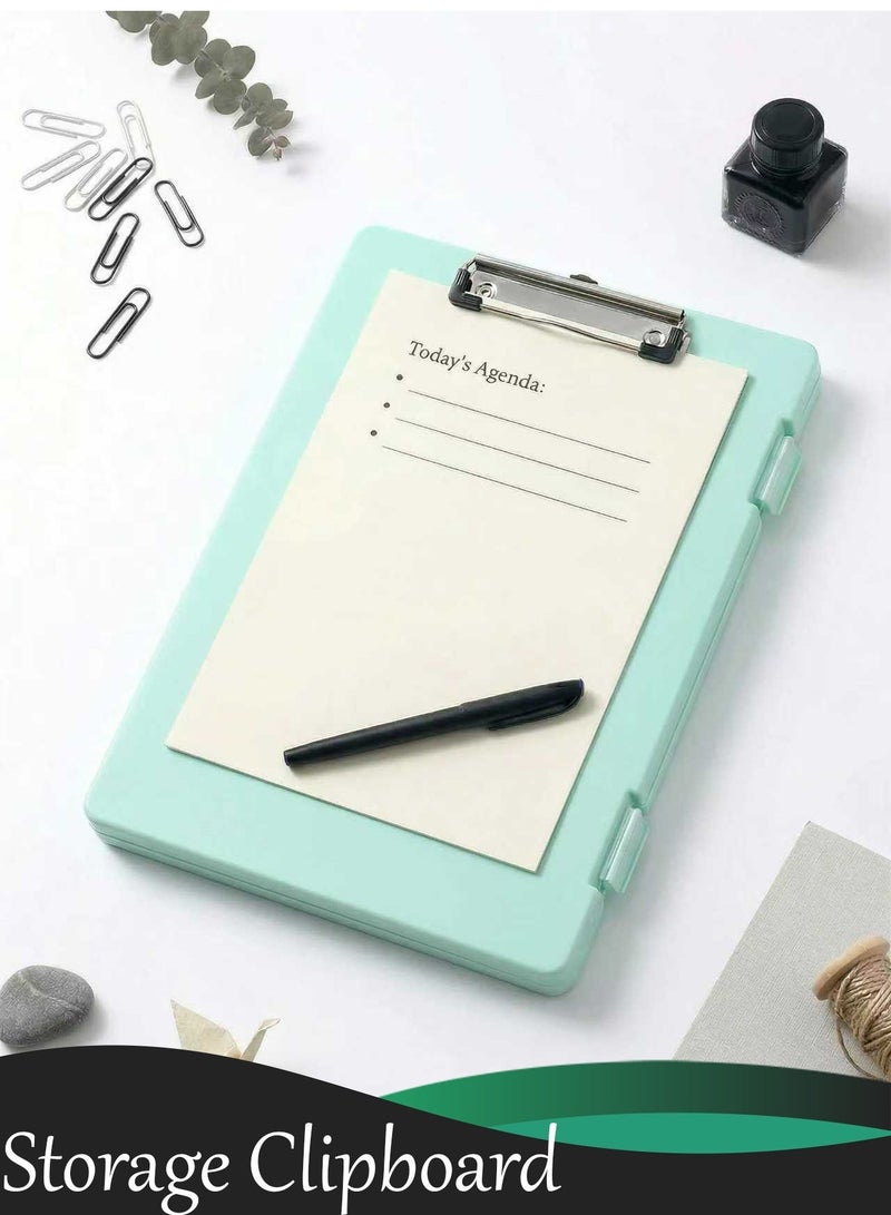 Storage Clipboard, A4 File Folder Box, Document Organizer for Students and Office, 180° Side Opening Portable Polypropylene Case with Low-Profile Clip for Outdoor Work and Test Papers - Image 1