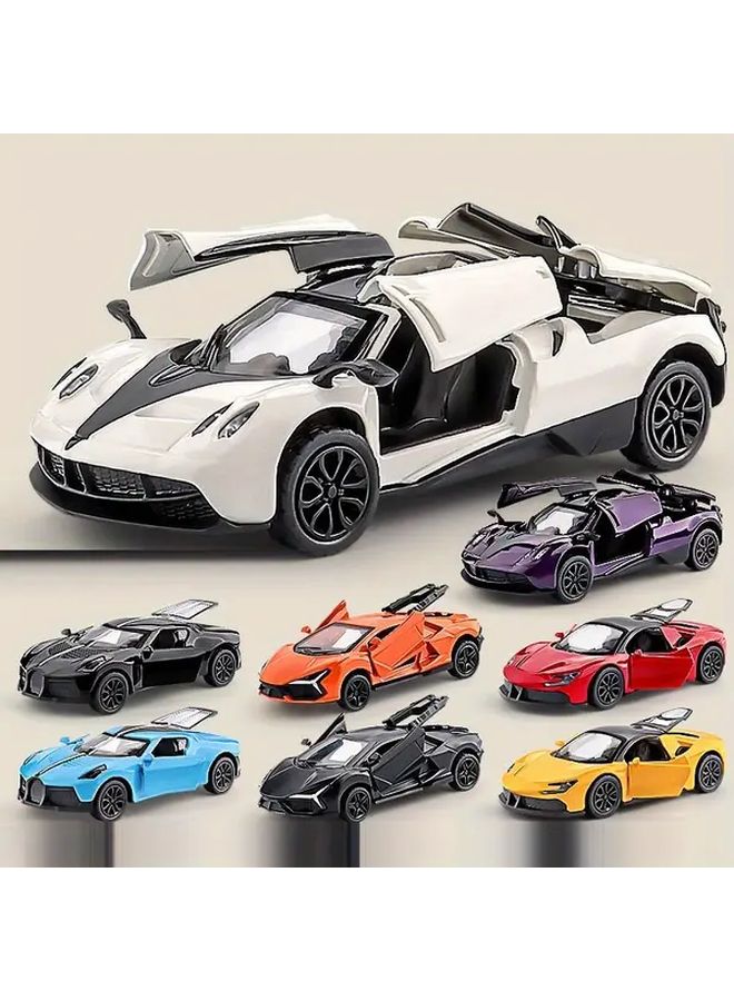 Sound Of The Night Blue Pull Back Alloy Supercar Model Toy Car For Kids And Collectors - Image 2
