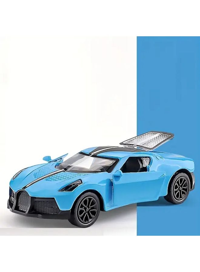 Sound Of The Night Blue Pull Back Alloy Supercar Model Toy Car For Kids And Collectors - Image 1