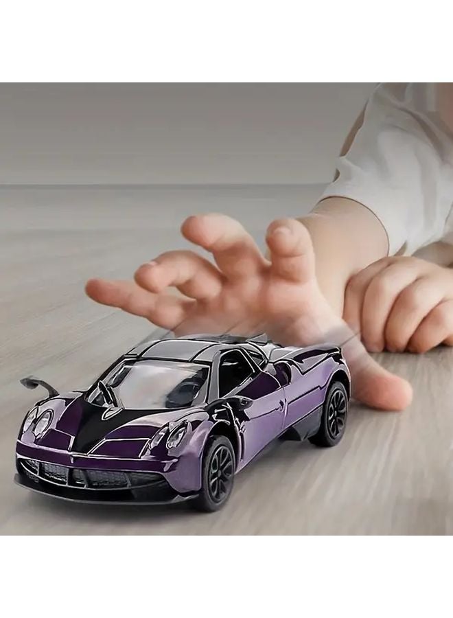 Sound Of The Night Blue Pull Back Alloy Supercar Model Toy Car For Kids And Collectors - Image 4