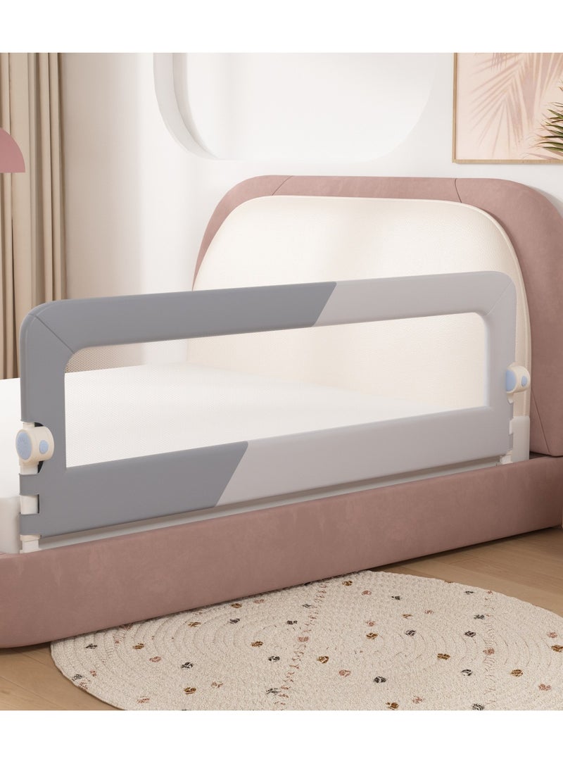 2m Bed Rails Bed Rail Guards for Toddlers Baby Bed Guards Fold Down Safety Bedrail Adjustable Height Fence (1pcs)  - Image 1