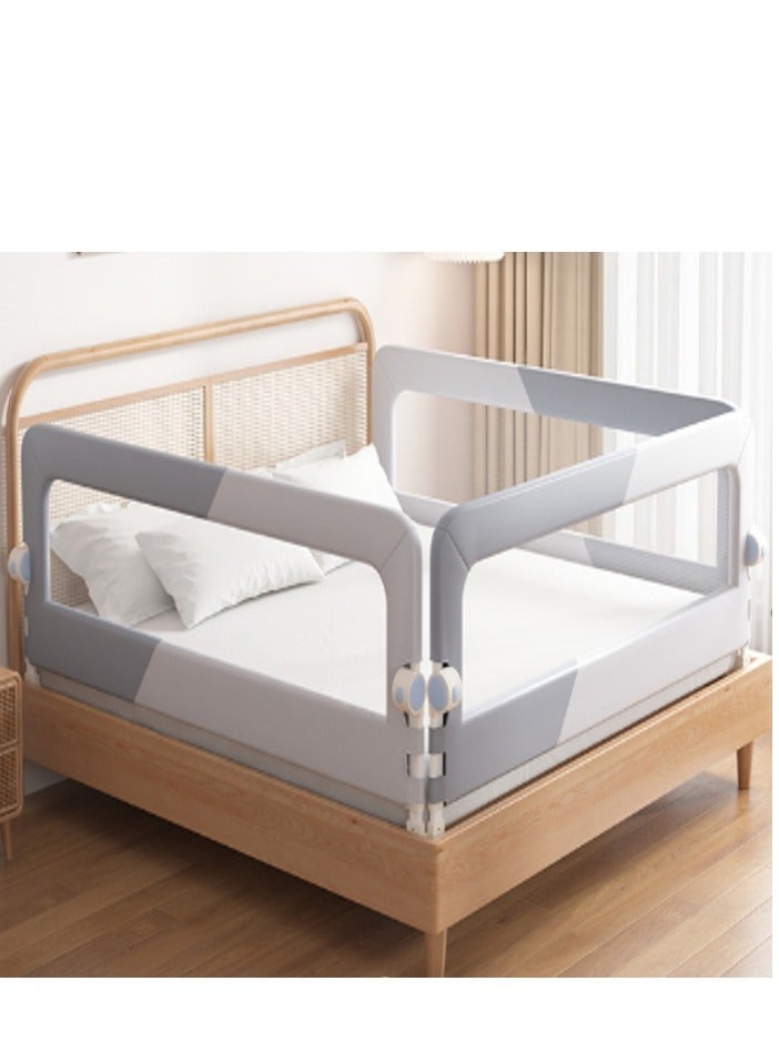2m Bed Rails Bed Rail Guards for Toddlers Baby Bed Guards Fold Down Safety Bedrail Adjustable Height Fence (1pcs)  - Image 2